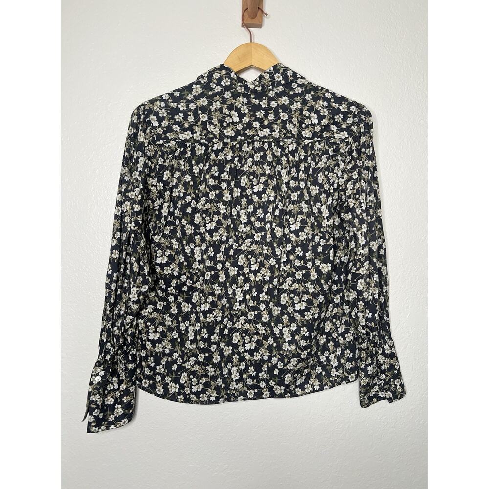 Madewell Easy Long Sleeve Grey Floral Top Size XS Cottagecore Boho - Picture 6 of 6